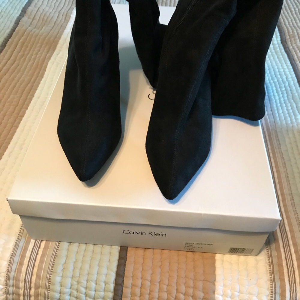 Calvin klein remia microfiber black tall boots